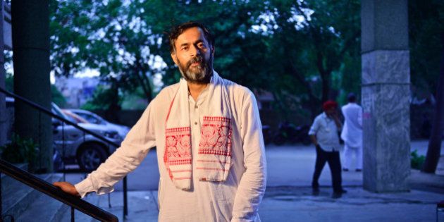 GURGAON, INDIA - MAY 19: Yogendra Yadav, former AAP leader, poses for a profile shoot, on May 19, 2015 in Gurgaon, India. (Photo by Pradeep Gaur/Mint via Getty Images)