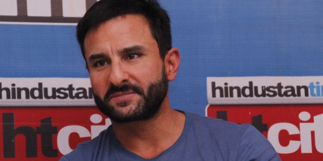 NEW DELHI, INDIA - AUGUST 24: Bollywood actor Saif Ali Khan during an exclusive interview with HT City for the promotion of his upcoming movie Phantom at HT Media office on August 24, 2015 in New Delhi, India. (Photo by Shivam Saxena/Hindustan Times via Getty Images)