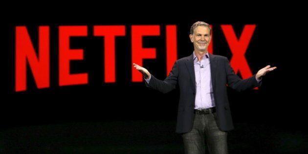 Reed Hastings, co-founder and CEO of Netflix, delivers a keynote address at the 2016 CES trade show in Las Vegas, Nevada in this January 6, 2016, file photo. REUTERS/Steve Marcus/Files GLOBAL BUSINESS WEEK AHEAD PACKAGE - SEARCH 'BUSINESS WEEK AHEAD APRIL 18' FOR ALL IMAGES