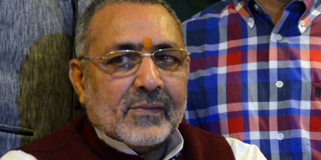 NEW DELHI, INDIA November 11: Giriraj Singh after taking charge as Minister of State for Micro, Small and Medium Enterprises in New Delhi.(Photo by Praveen Negi/India Today Group/Getty Images)