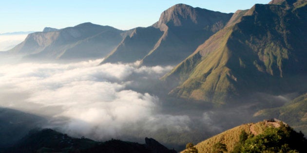 India, Kerala, view of Western Ghats from Top Station, Munnar