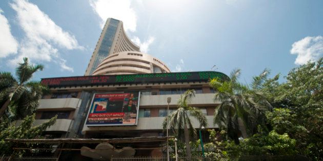 MUMBAI, INDIA JUNE 2: A view of Bombay Stock Exchange, which recorded sensex falls to near three-month lows on global risk-off on June 2, 2015 in Mumbai, India. (Photo by Aniruddha Chowdhury/Mint via Getty Images)
