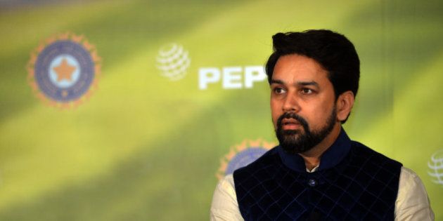 DELHI, INDIA MARCH 03: BCCI Secretary Anurag Thakur during a press conference in New Delhi.(Photo by Qamar Sibtain/India Today Group/Getty Images)
