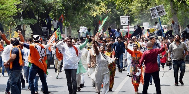 BJP Protest Outside CPI(M) Office In Delhi Over Party Worker's Killing ...