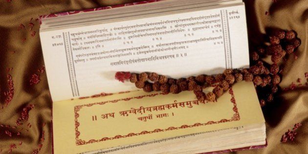 Vedas, Indian Hindu Scripture. (Photo by Education Images/UIG via Getty Images)