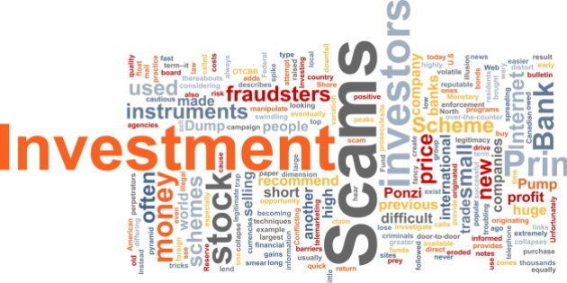 Investment scams word cloud