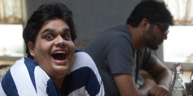 MUMBAI, INDIA - JULY 14: Members of Indian comedy group All India Bakchod or AIB (L-R) Tanmay Bhat and Gursimran Khamba having chitchat during a profile shoot at Versova on July 14, 2015 in Mumbai, India. The group maintains a YouTube channel that shows their comedy sketches and parodies on topics such as politics, society, and the Hindi film industry, and much of their reputation was founded on their online presence. As of March 2015 the group has over 1.157 million subscribers on YouTube. (Photo by Satish Bate/Hindustan Times via Getty Images)