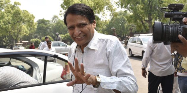 NEW DELHI, INDIA - APRIL 29: Union Minister for Railways Suresh Prabhu at Parliament House on April 29, 2016 in New Delhi, India. (Photo by Arvind Yadav/Hindustan Times via Getty Images)