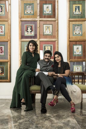 Chiranjeevi with Sreeja and Sushmitha