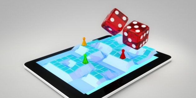 Board game on tablet screen