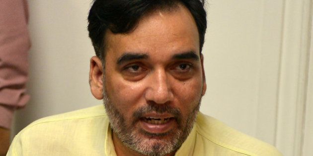 NEW DELHI, INDIA JUNE 13: Transport Minister Gopal Rai addressing a Press Conference at Delhi Vidhan Sabha in New Delhi.(Photo by K Asif/India Today Group/Getty Images)