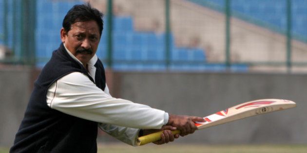 INDIA - FEBRUARY 06: Delhi cricket Team coach Chetan Chauhan during a practice session for upcoming the North Zone One Day Championship 2007 at Ferozshah Kotla ground, New Delhi (Photo by Qamar Sibtain/The India Today Group/Getty Images)