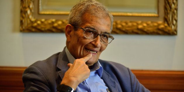 NEW DELHI, INDIA - JULY 7: Bharat Ratna and Nobel Memorial Prize in Economic Sciences awarded Economist Amartya Sen poses for a profile shoot on July 7, 2015 in New Delhi, India. (Photo by Pradeep Gaur/Mint via Getty Images)