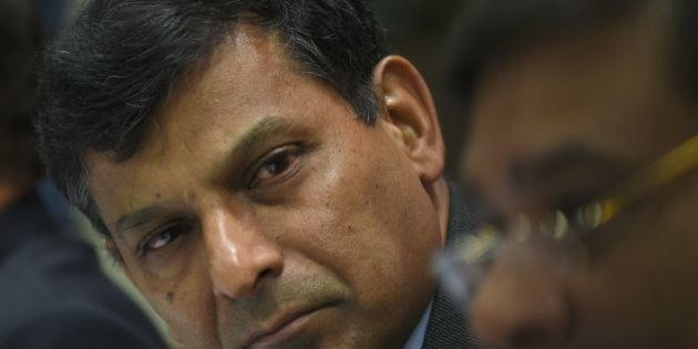India's central bank - Reserve Bank of India (RBI) governor Raghuram Rajan looks on during a press conference following a monetary policy review meeting in Mumbai on June 7, 2016.The Reserve Bank of India held its key interest rate at a five-year low, citing inflationary fears in the world's fastest-growing major economy ahead of the imminent monsoon rains. In a widely expected move, RBI said it would keep the benchmark repo rate, the level at which it lends to commercial banks, at 6.5 percent. / AFP / INDRANIL MUKHERJEE (Photo credit should read INDRANIL MUKHERJEE/AFP/Getty Images)