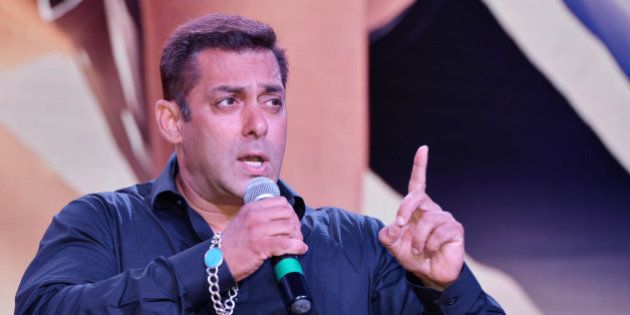 MUMBAI, INDIA MAY 24 : Salman Khan at the theatrical trailer launch of his upcoming movie Sultan at Film City in Mumbai.(Photo by Milind Shelte/India Today Group/Getty Images)