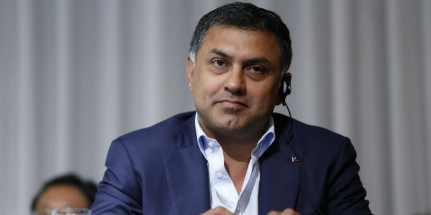 Nikesh Arora, president and chief operating officer of SoftBank Group Corp., looks on during a news conference in Tokyo, Japan, on Tuesday, May 10, 2016. SoftBank quarterly profit dived 30 percent as the Japanese company struggled to turn around unprofitable U.S. carrier Sprint Corp. Photographer: Tomohiro Ohsumi/Bloomberg via Getty Images