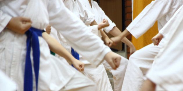 Kids on the training karate.
