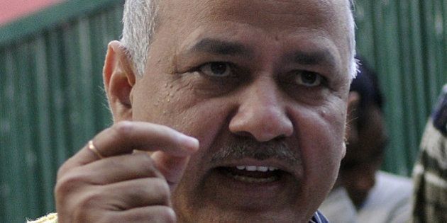 NEW DELHI, INDIA - DECEMBER 15: Delhi Deputy Chief Minister Manish Sisodia talking with media person after a meeting to discuss the CBI raid on office of Principal Secretary to Delhi Chief Minister Arvind Kejriwal at Delhi Secretariat on December 15, 2015 in New Delhi, India. CBI today set off a political storm when it carried out raids in 14 places in a corruption case against Rajendra Kumar Gupta Principal Secretary to Delhi Chief Minister Arvind Kejriwal. (Photo by Sonu Mehta/Hindustan Times via Getty Images)