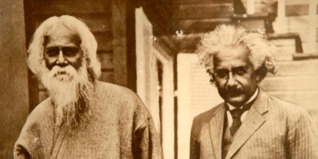 Bangladesh, Kushtia, picture of Einstein and Rabindranath Tagore