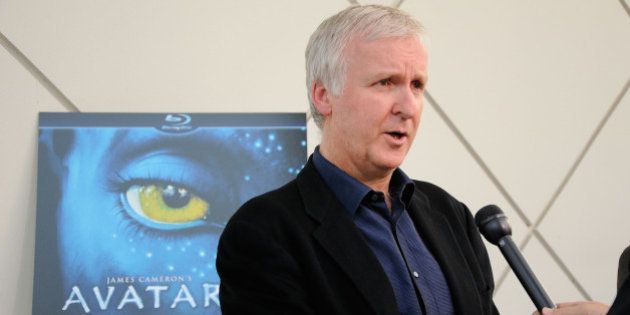 PASADENA, CA - APRIL 27: Director James Cameron gets interviewed on the blue carpet at 'Is Pandora Possible?', a scientific discussion panel regarding the science and technology behind the film 'Avatar', held at the California Institute of Technology on April 27, 2010 in Pasadena, California. (Photo by Michael Tullberg/Getty Images)