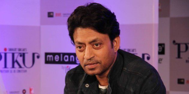 MUMBAI, INDIA - APRIL 28: Bollywood actor Irrfan Khan during the showcase of Melange by Lifestyle's Piku inspired ethnic wear collection on April 28, 2015 in Mumbai, India. (Photo by Pramod Thakur/Hindustan Times via Getty Images)