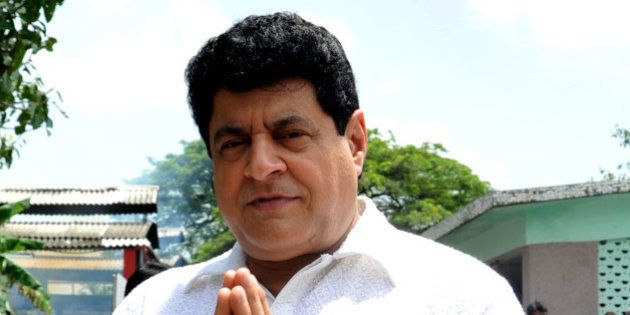 Indian actor Gajendra Chauhan attends the cremation ceremony of late veteran Bollywood actor A.K. Hangal in Mumbai on August 26, 2012. Bollywood veteran and favourite character actor A.K. Hangal, dubbed the 'grand old man' of Hindi cinema for his elderly roles, died on August 26 aged 95. AFP PHOTO/STR (Photo credit should read STRDEL/AFP/GettyImages)