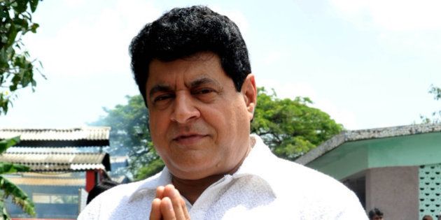 Indian actor Gajendra Chauhan attends the cremation ceremony of late veteran Bollywood actor A.K. Hangal in Mumbai on August 26, 2012. Bollywood veteran and favourite character actor A.K. Hangal, dubbed the 'grand old man' of Hindi cinema for his elderly roles, died on August 26 aged 95. AFP PHOTO/STR (Photo credit should read STRDEL/AFP/GettyImages)