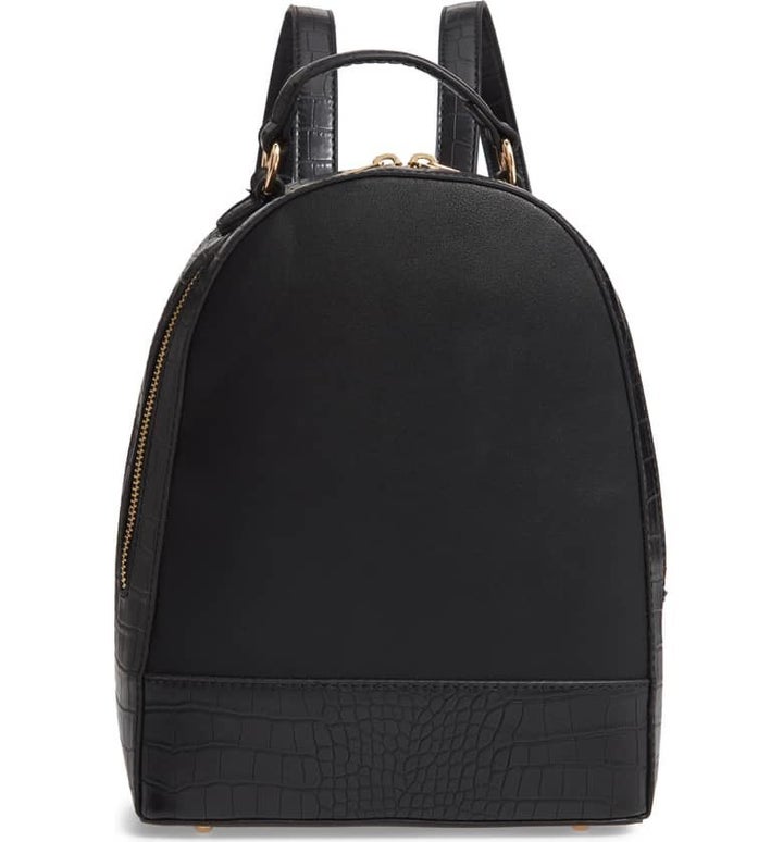 Posh Black Vegan Leather Backpack – SIRIS Design Bags