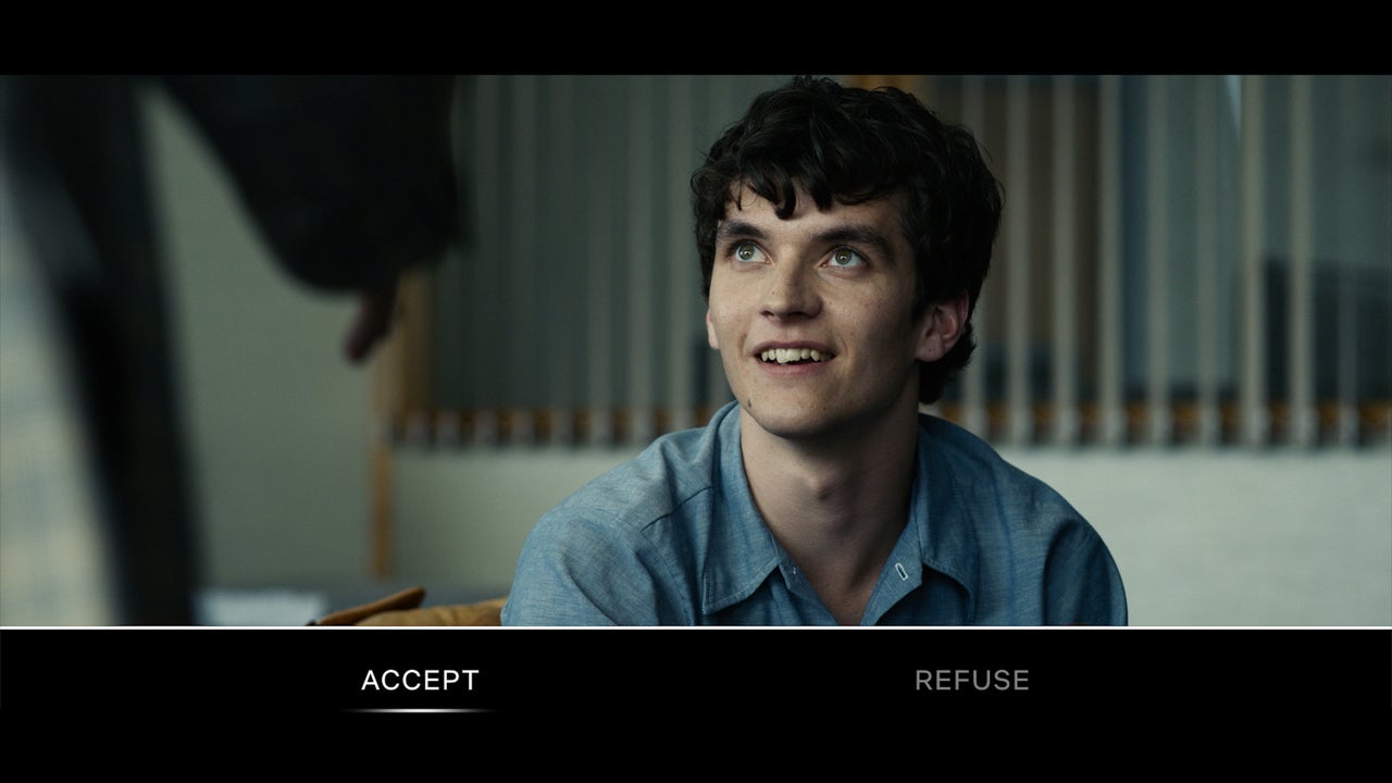 A screengrab from 'Black Mirror: Bandersnatch', showing how the viewer decides Stefan's fate