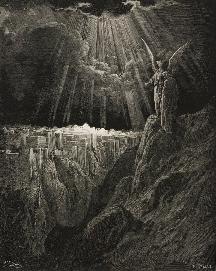 John's revelation of the New Jerusalem is imagined in this 19th-century engraving by the French artist Gustave Doré.