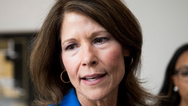 UNITED STATES - OCTOBER 4: Rep. Cheri Bustos, D-Ill., speaks with reporters in the Capitol on Thursday, Oct. 4, 2018. (Photo By Bill Clark/CQ Roll Call)