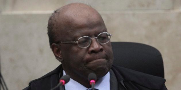 BRASILIA, BRAZIL - SEPTEMBER 12: (BRAZIL OUT) President of the Supreme Court Joaquim Barbosa chairs a...