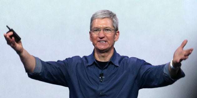 CUPERTINO, CA - SEPTEMBER 09: Apple CEO Tim Cook speaks during an Apple special event at the Flint Center for the Performing Arts on September 9, 2014 in Cupertino, California. Apple announced the new iPhone 6 and Apple Watch. (Photo by Justin Sullivan/Getty Images)