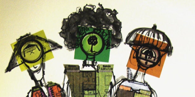 collage sobre papel