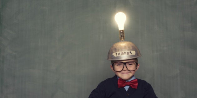 This young boy has thought of the next big idea.