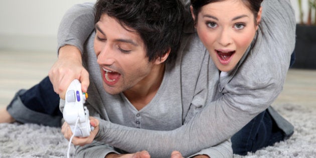 couple playing computer games