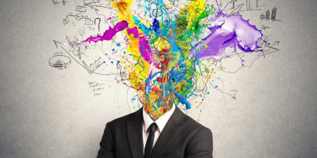 Concept of creative mind with colorful effect