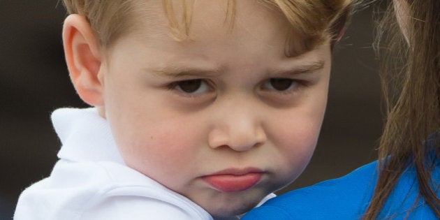 FAIRFORD, ENGLAND - JULY 08: Prince George of Cambridge attends the The Royal International Air Tattoo at RAF Fairford on July 8, 2016 in Fairford, England. (Photo by Samir Hussein/WireImage)