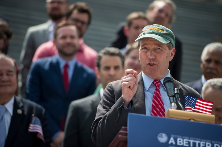 Sen. Tom Udall (D-N.M.) outside the Capitol in May 2018 at an event where House and Senate Democrats promised to pass democra