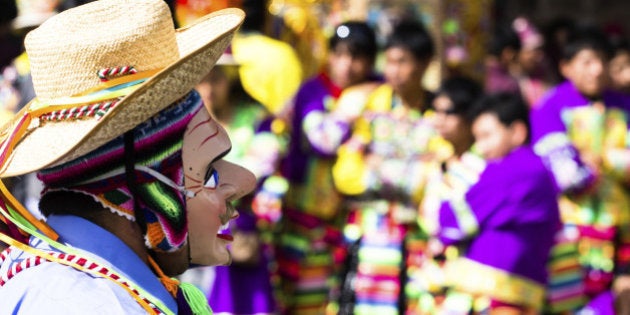 Peruvian dancers at the parade in Cusco.