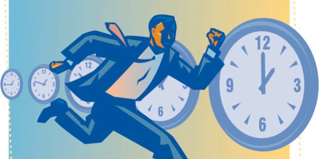 Businessman racing against time, Color