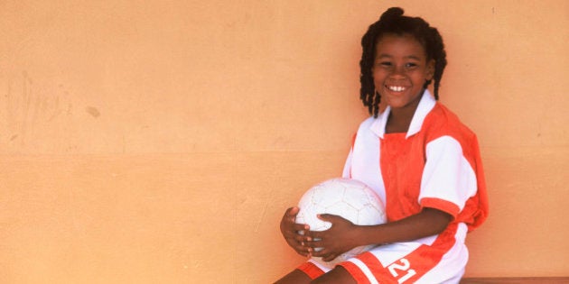 Girl with soccer ball