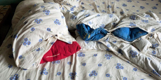 Sheets on a bed