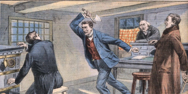 Scene from Silver Blaze, short story written by British author Arthur Conan Doyle (1859-1930), Illustration from French newspaper Le Petit Parisien, March 15, 1908, Private Collection, (Photo by Leemage/UIG via Getty Images)