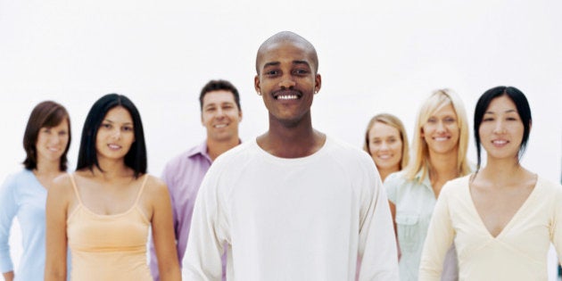 portrait of a group of people standing together