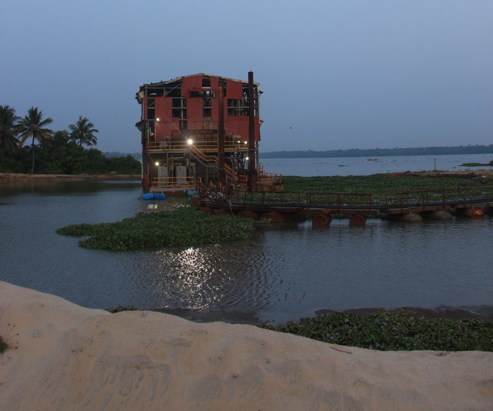 An area where sea has eaten the land in Alappad.