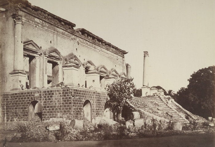 Samru's Palace at Chandni Chowk after the rebellion of 1857.