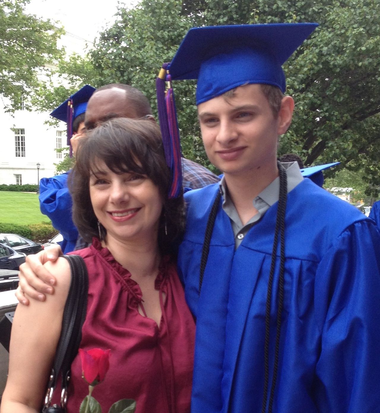 Caryn Anthony with her son, Robby, at his high school graduation in June 2014.