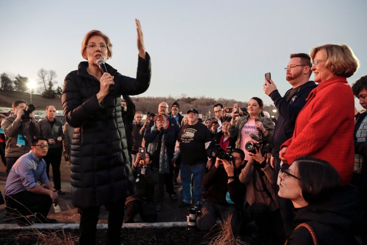 Massachusetts Sen. Elizabeth Warren made her first stop of the 2018 campaign in Council Bluffs, Iowa.