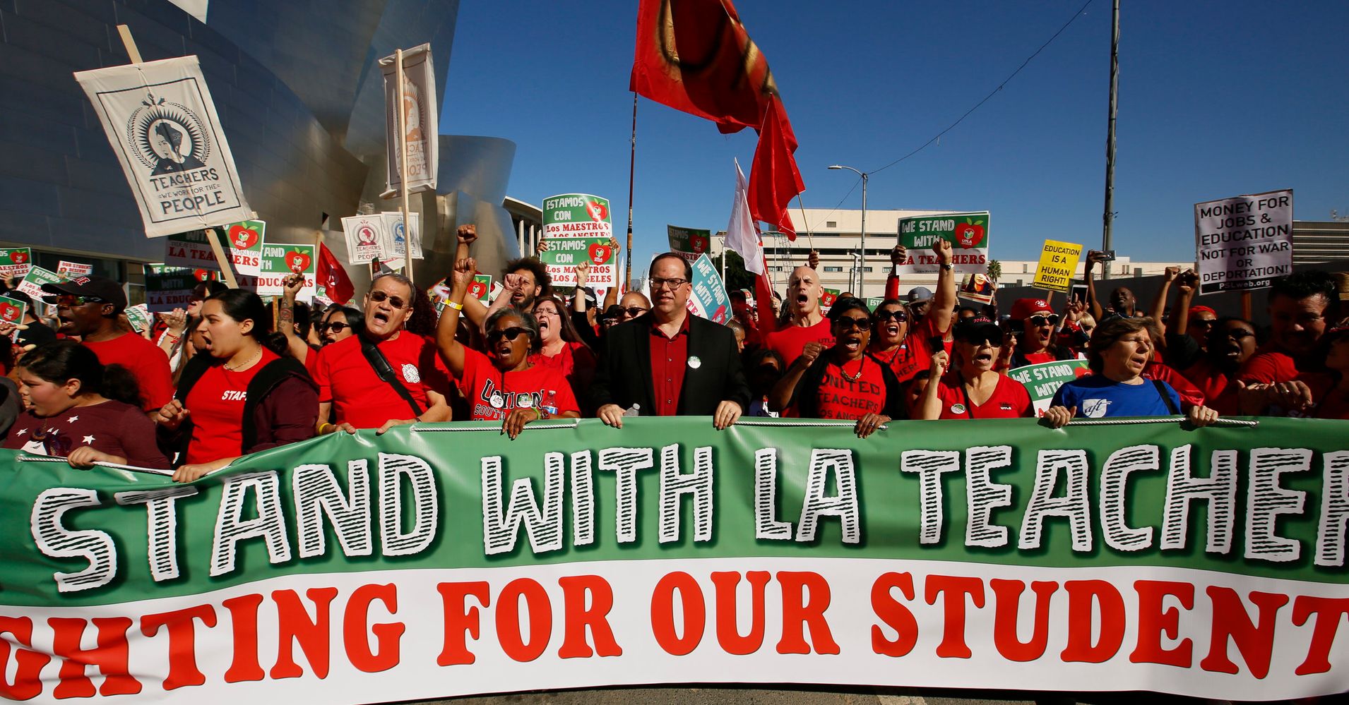 Los Angeles Teachers Begin Huge Strike HuffPost